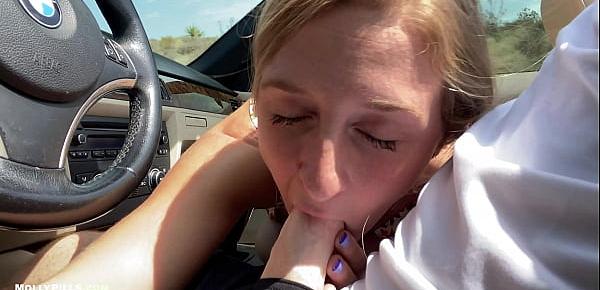  College Slut Gets Roadside Creampie - Molly Pills - Public Fucking in Car POV 4K